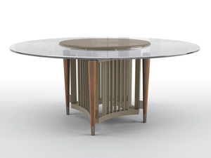 ORION - Round glass table with Lazy Susan _ BRUNO ZAMPA